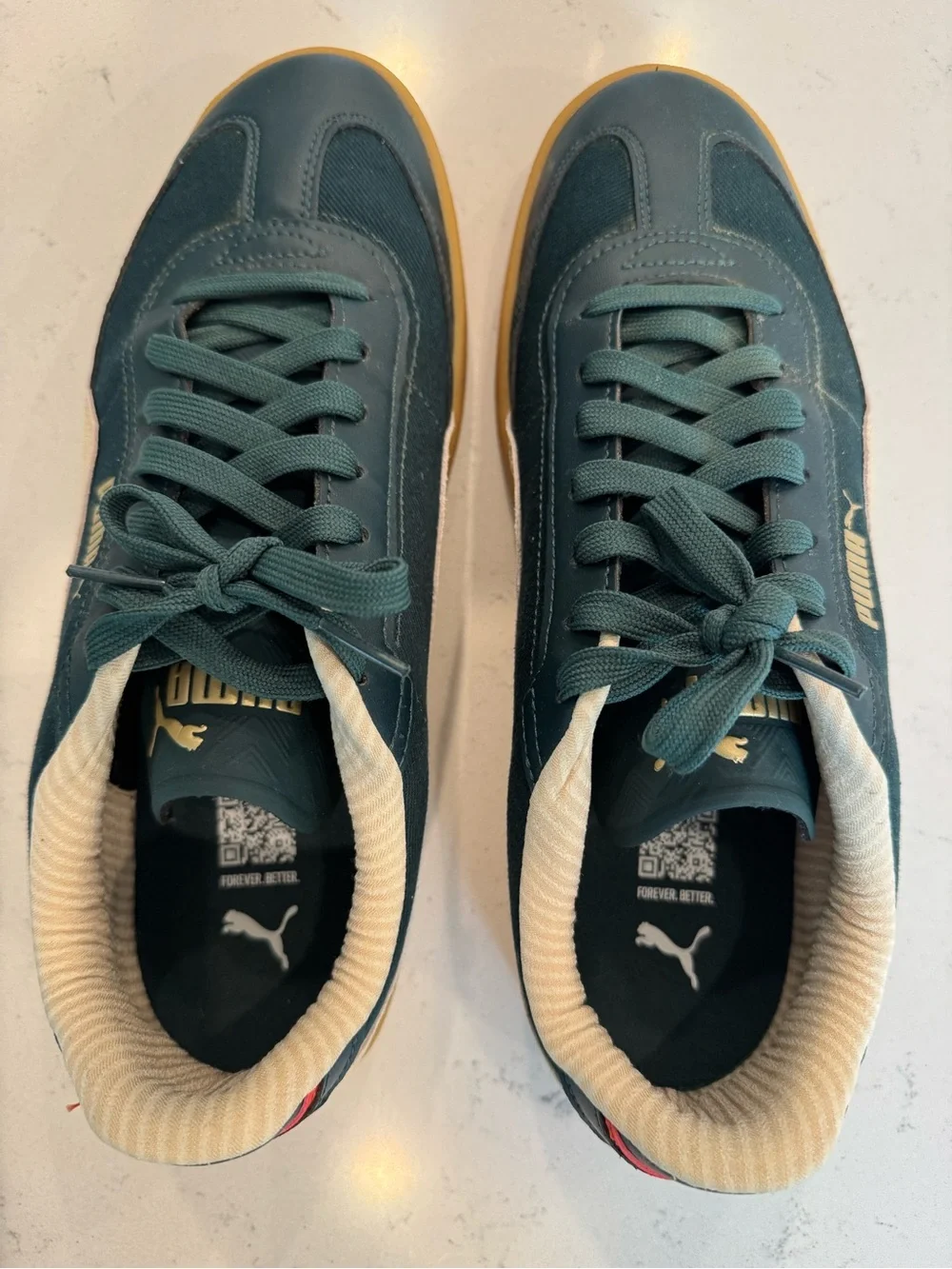 Puma Club II Era Retro Run Men's Dark Green & White Sneakers